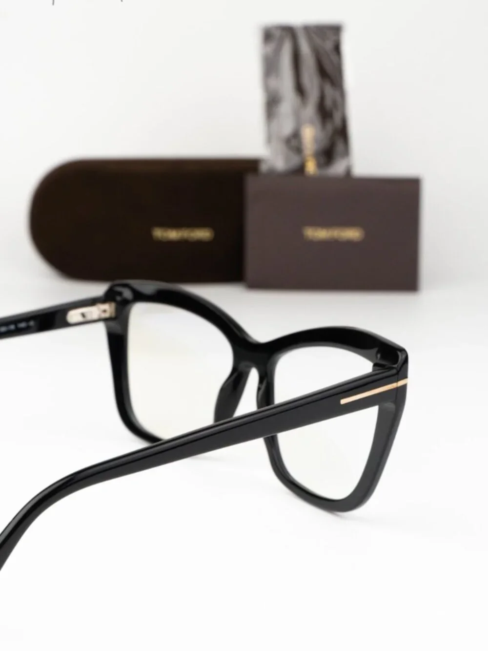 Tom Ford Women Eyeglasses Black Cat Eye FT5826-B 001 NEW AUTHENTIC